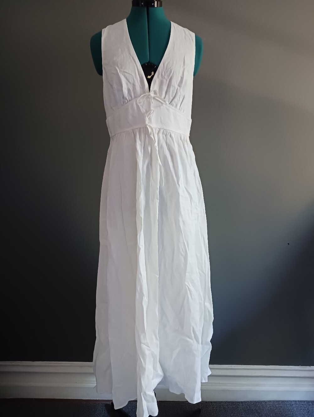 NWT Ever New Melbourne White Linen Maxi Dress Size 12